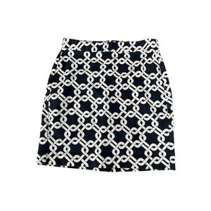 Banana Republic Petite Geometric Print Pencil Skirt Navy White Size 2P